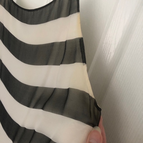 Lawrence Steele High Low Stripe Silk Dress - Picture 9 of 9